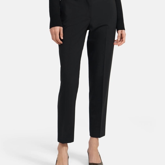 Theory Pants - Theory Black Classic Crop Pant in Stretch Wool